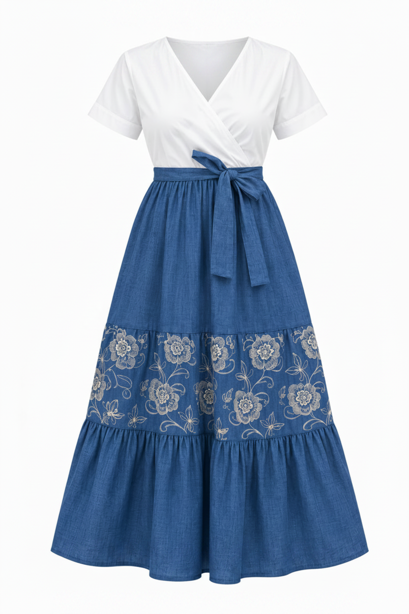 White and Blue Dress